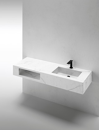 Lavabo integrado único con hueco